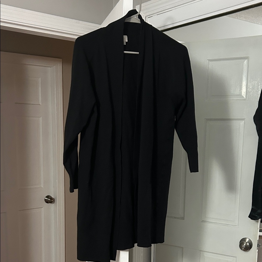 a new day Black Open-Front Long Cardigan Sweater